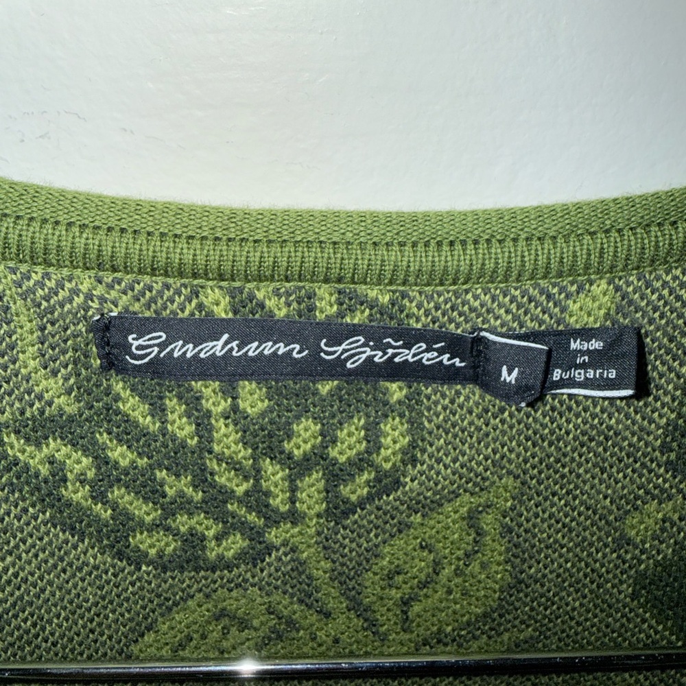 Gudrun Sjoden Green Floral Cardigan Size M Organic Cotton - Picture 3 of 8